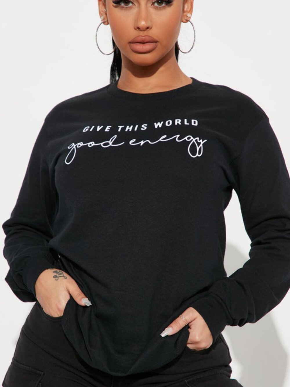 Long Sleeve "Good Energy" Graphic Tee